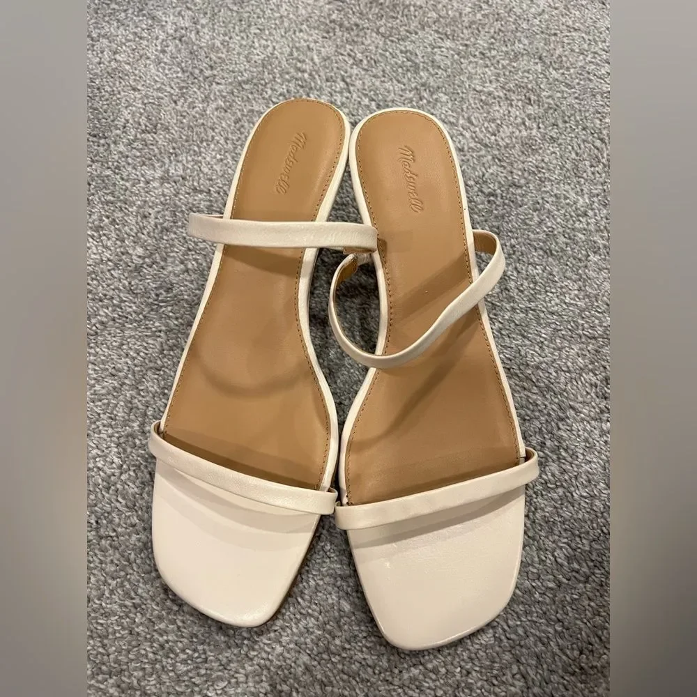 Madewell Cream Strappy Wedge Sandals
